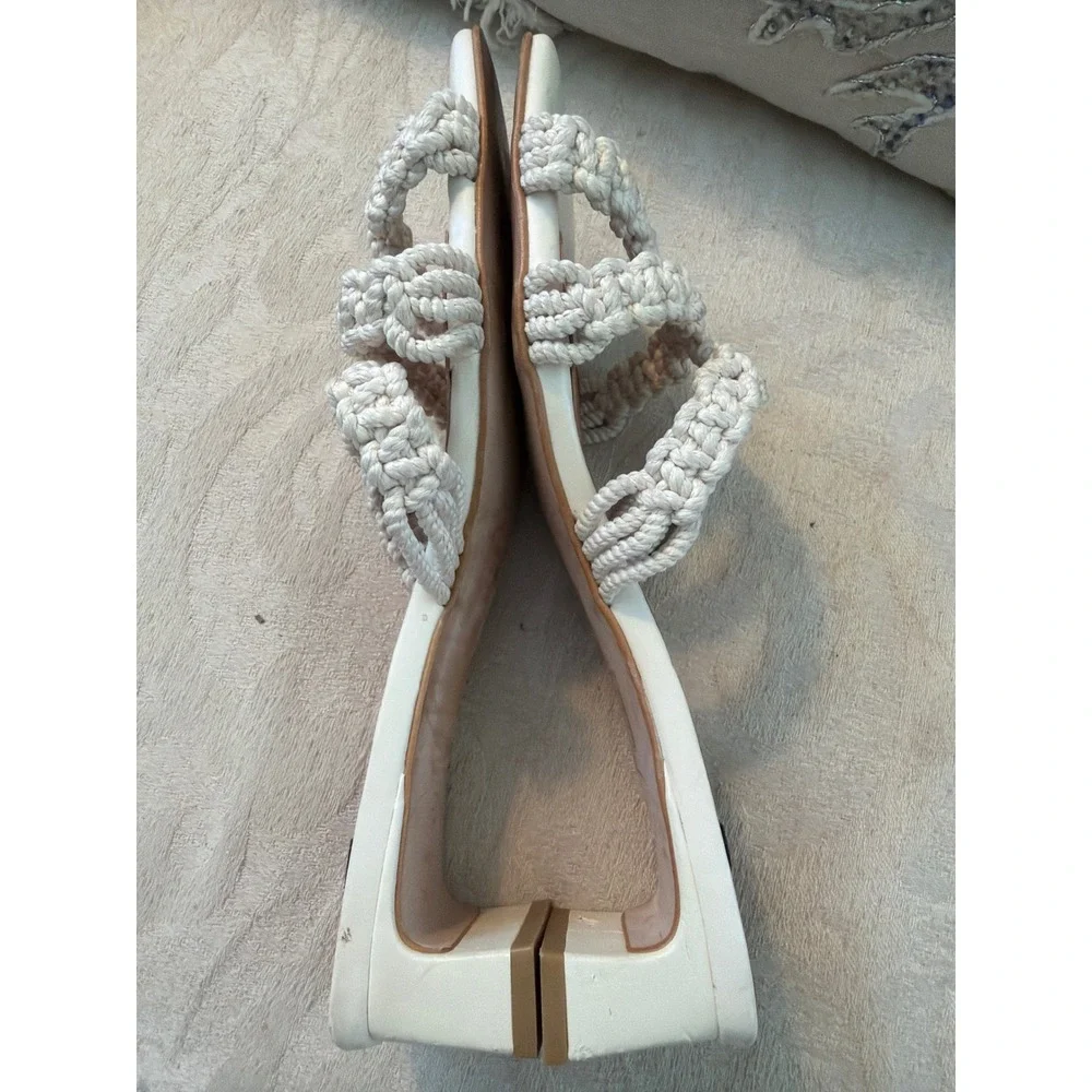 Angel Alarcon Shoes - Woven White Ivory Strap 1 3/4